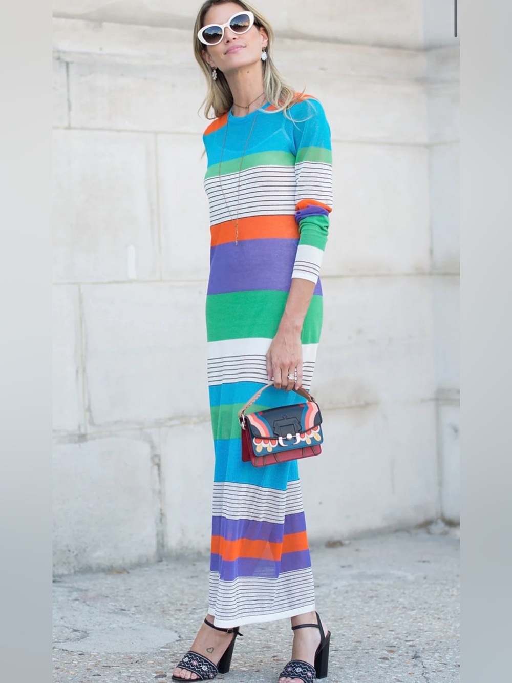 Diane von Furstenberg Striped Long Dress